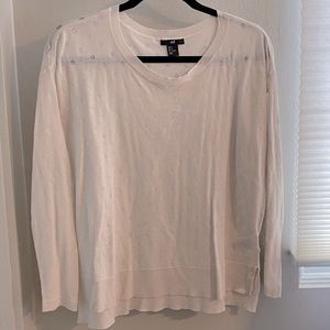 Beige see-thru polka dot sweater